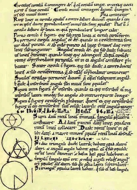 Pages de l'Ars Geometriae du Pseudo-Boèce.