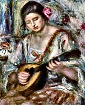 Renoir : Jeune fille à la mandoline.