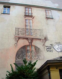 Peinture murale, rue de Franche-Comt (3e arrondissement).