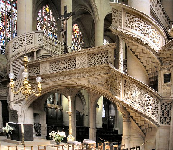 Paris : jubé de l'église Saint-Etienne-du-Mont.