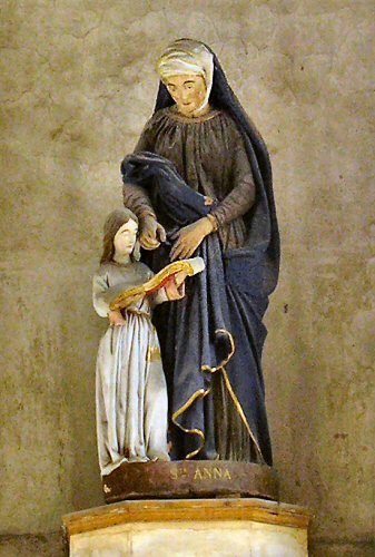 Sainte Anne enseignant  la Vierge (art populaire).