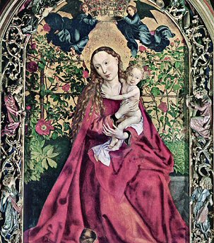 Schongauer : Vierge au buisson de roses.
