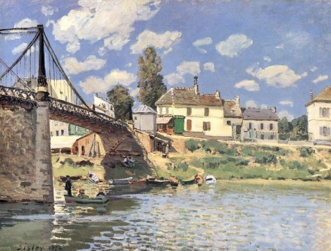 Pont  Villeneuve-la-Garenne, par Sisley.