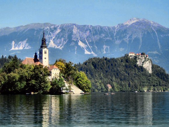 Slovévie : le lac Bled.