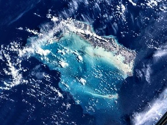Les îles Turk et Caicos vues depuis une navette spatiale.