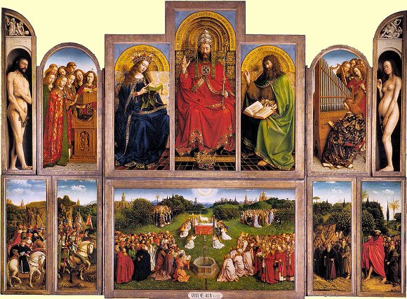 Van Eyck : Adoration de l'Agneau Mystique.