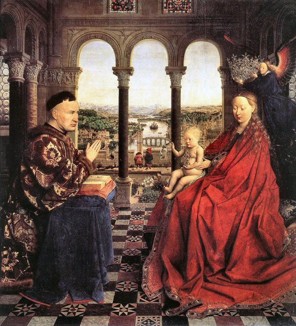 Van Eyck : la Vierge et le chancellier Rollin.
