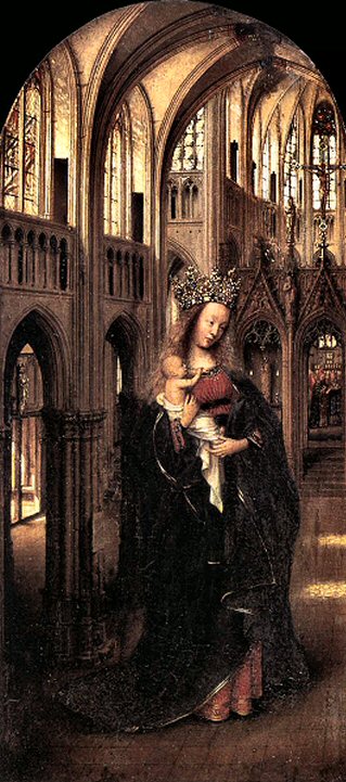 Van Eyck : Madone dans une église.