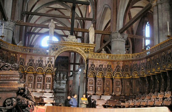 Venise : les stalles de l'église des Frari.