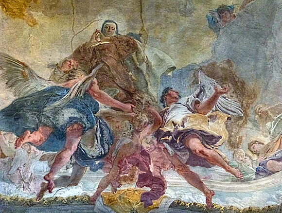 Tiepolo : l'apothose de Sainte-Thrse d'Avila, fresque aux Scalzi de Venise.