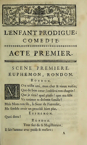 Voltaire : L'Enfant prodigue (page 1).
