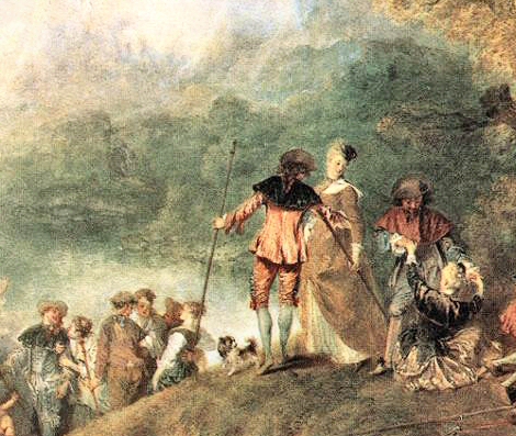L'Embarquement pour Cythre (dtail), de Watteau.