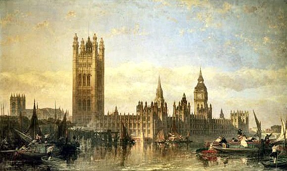 Londres : le palais de Westminster (parlement).