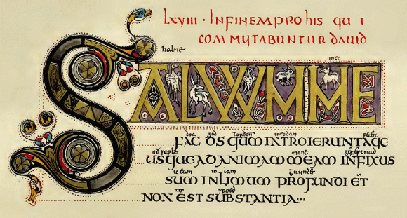 Ecritures capitales, dans le psautier de saint Augustin.