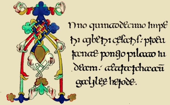 Ecriture lombarde (Evangile de Luc).