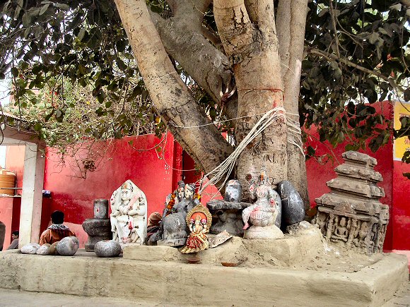 Varanasi : offrandes  Shiva.