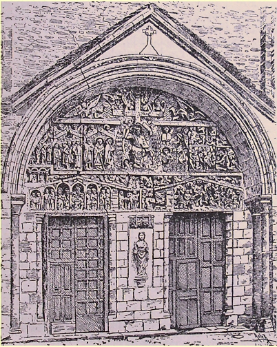 Conques : portail de l'église.