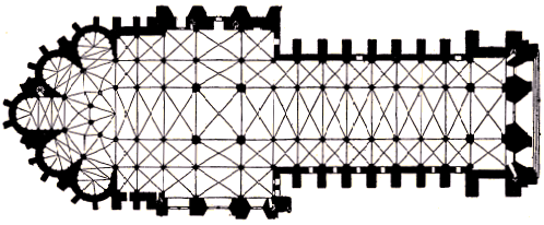 Plan de la cathédrale de Reims.