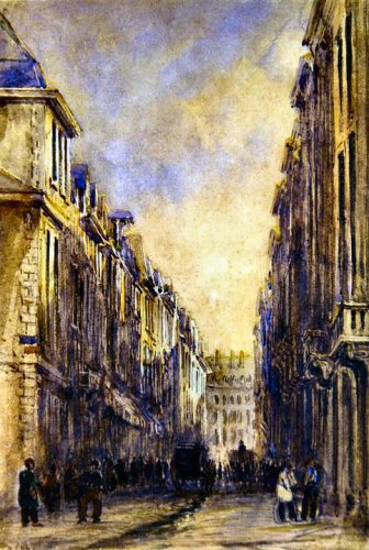 Paris : le rue Vivienne au 19e siècle.